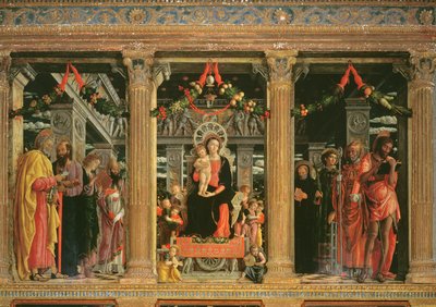 ヴェローナの聖ゼノの祭壇画、1456-60（214237の詳細） 作： Andrea Mantegna